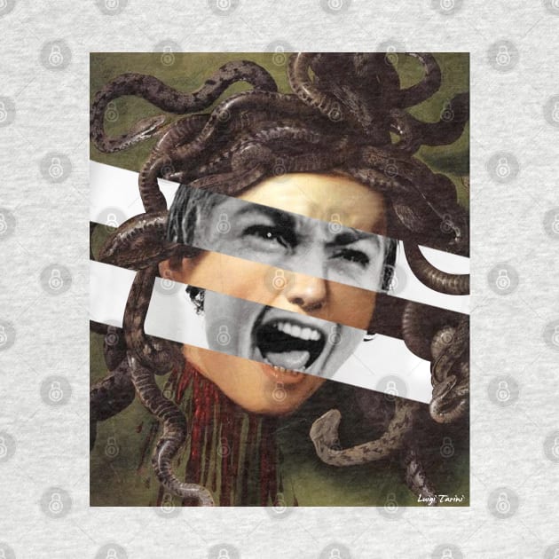 Medusa by Caravaggio and Vivien Leigh in the movie Psycho by luigi-tarini